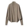 Women's V-neck Cashmere Cardigan: Cozy Batwing Sleeve, Thick Shawl Knitwear for Autumn & Winter