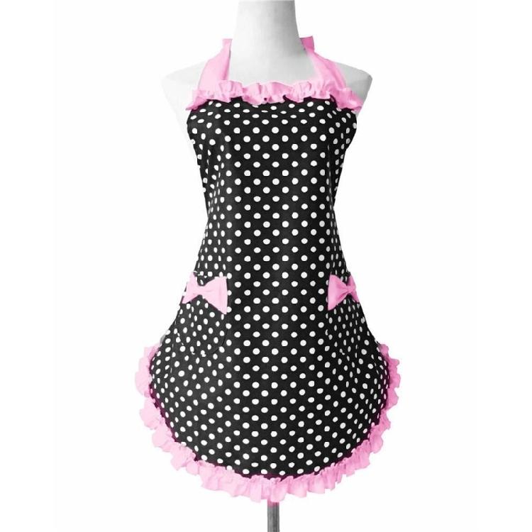 Women s Cake Apron Fashion Bowknot Apron for Women Girls Retro Kitchen Cooking Apron with Pockets Mother s day Gifts розовый