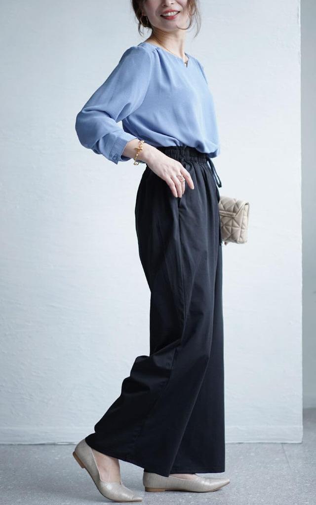 Gold Japan Plus Size Elastic Perfect for and Size Women's Pants, Long, Wide, Straight, Waist, Leg-Lengthening, Spring, Summer, Autumn, Winter, LL,