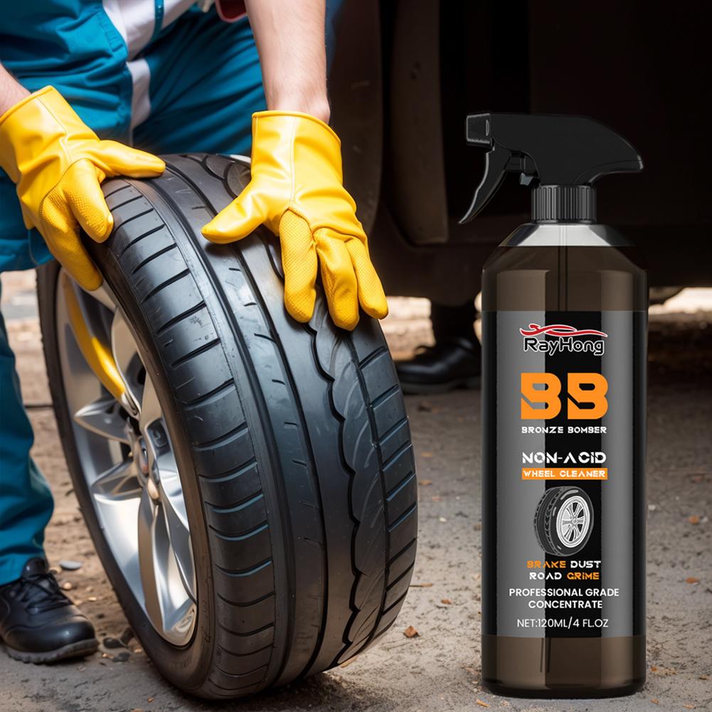 5-1pcs Powerful Wheel Cleaner 120ml Powerful Rim Brake Buster Spray Car Wash Wheel Cleaning Spray for Cleaning Wheels and Tires