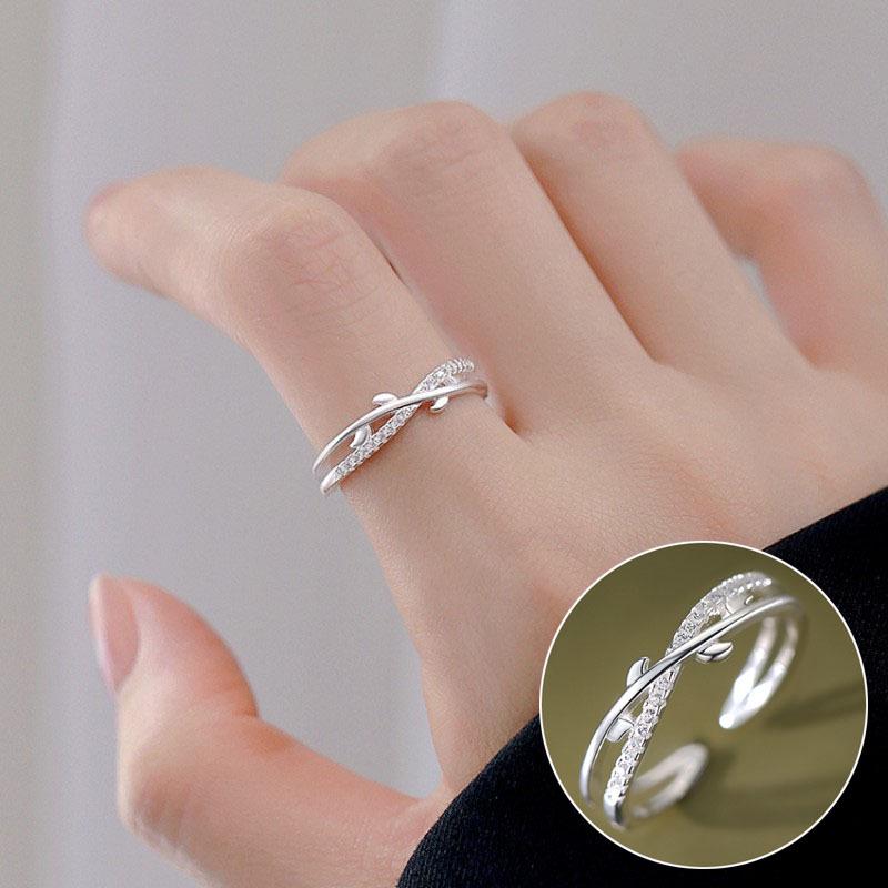 European-American S925 Silver-Plated Geometric Open Ring - Retro, Creative, and Stylish Index Finger Design for Women