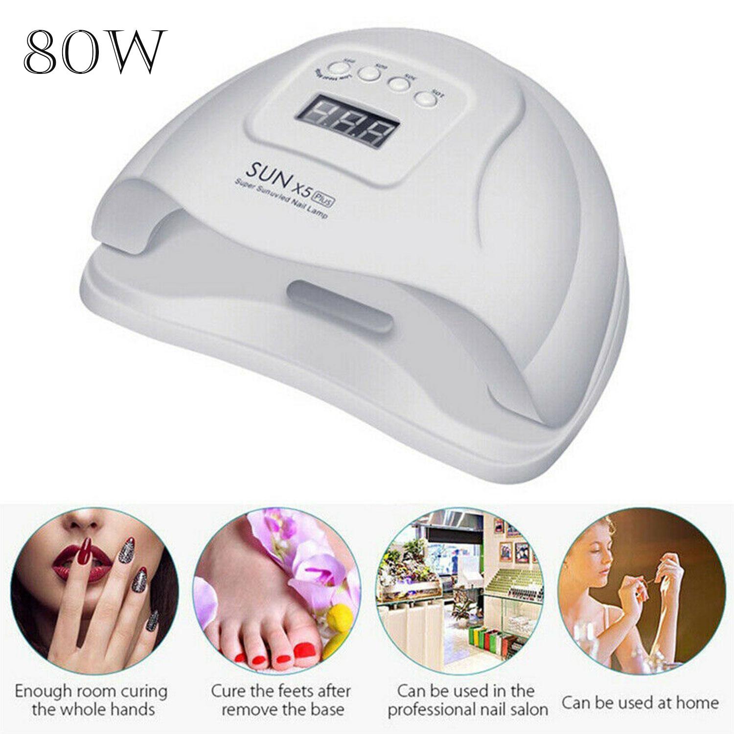 

SUNX PLUS Ногти лампы 80W УЛЬТРАВ LED Гель ногтей сушилка Cure Manicure Pedicure машины