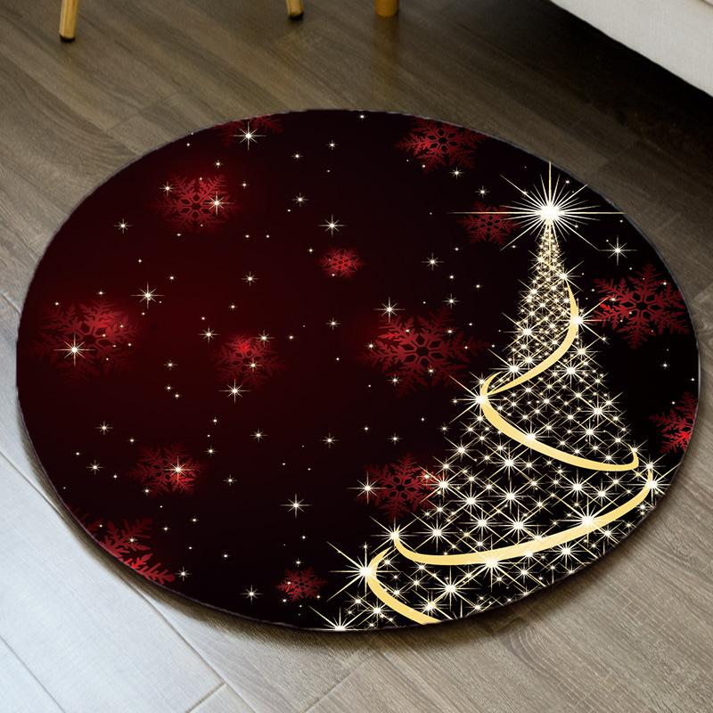 Weihnachten Rundteppich Schlafzimmer Wohnzimmer Garderobe mit Teppich Sofa Kante Gaming Stuhl Rutschfeste Matte Weihnachtsgeschenk