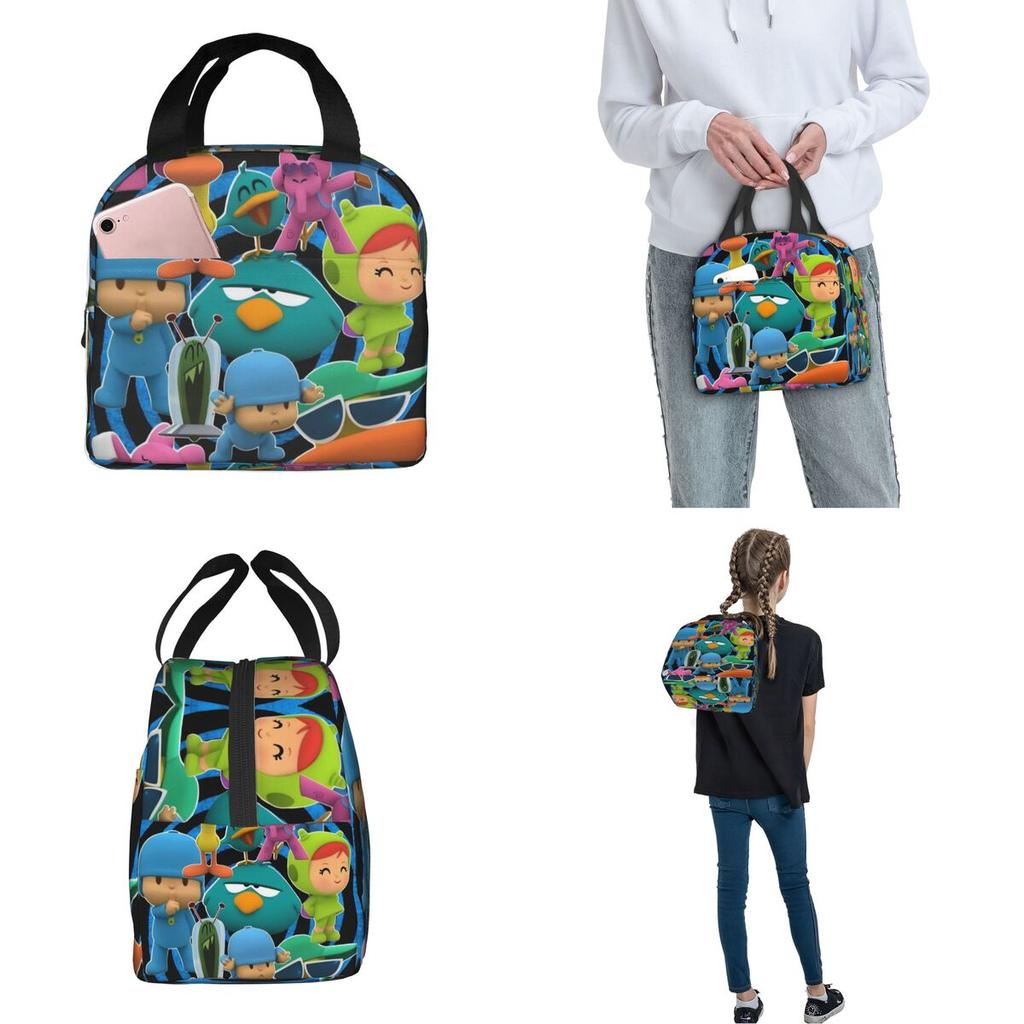 Pocoyoes Cartoon Comdy Thermal Insulated Lunch Bag for Travel Portable Bento Box Men Women Cooler Thermal Lunch Box