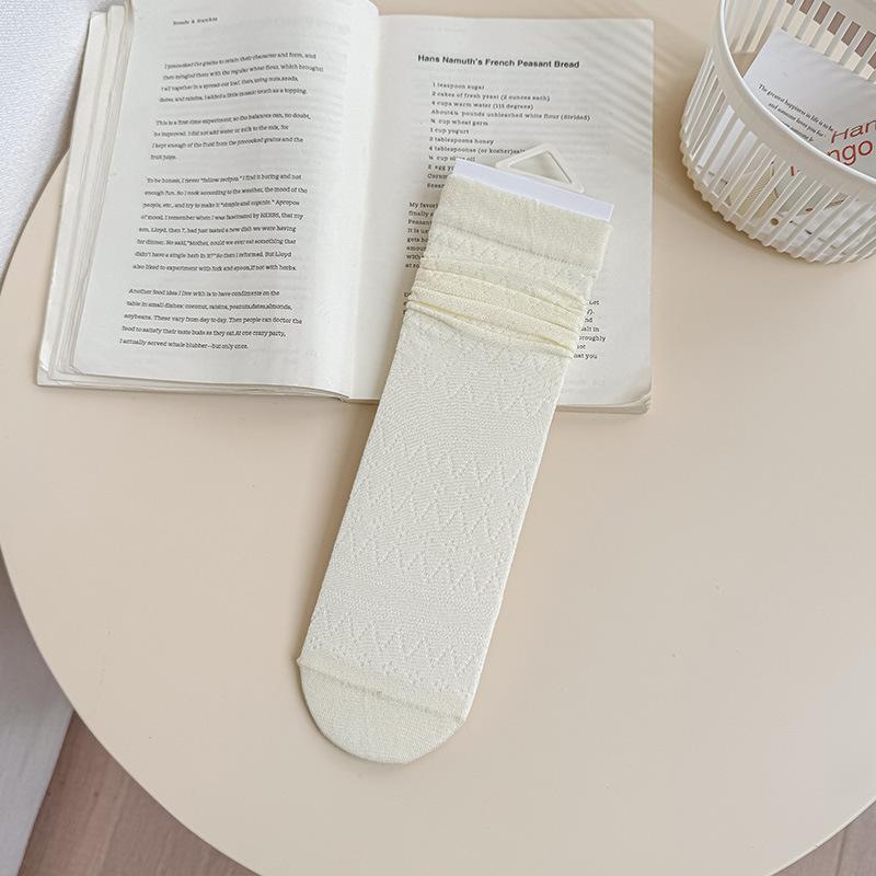 Spring and Summer Lightweight Children's Silk Bamboo Silk Solid Color Multi-Purpose Mid-Calf Socks Breathable Layered Socks Without Bones