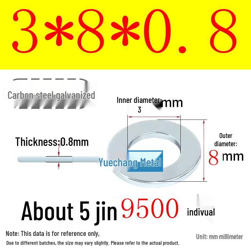 Galvanized Iron Flat and Square Washer Set - Thick, Enlarged, Extra Large, and Special Shapes