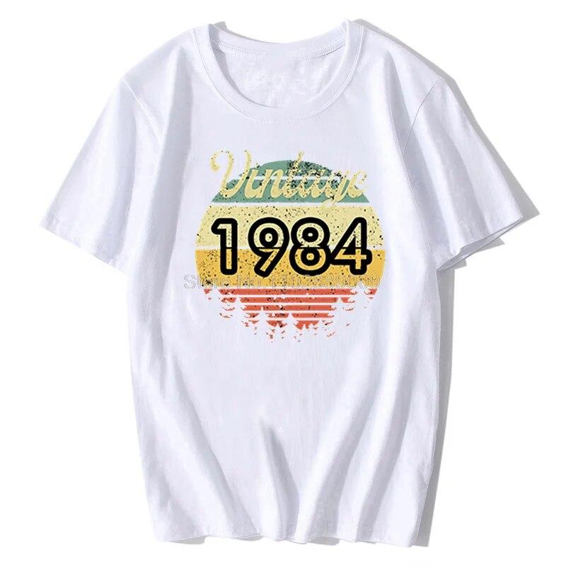 Summer Casual Unisexs T Shirt Kawaii Graphic T Shirt Vintage 1987 1984 2015 2009 1997 Tees Funny Gift Top Unisex Cotton T-shirt