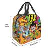 Teens Titans Go Beast Boy Sacs à déjeuner isothermes Boîte de rangement pour aliments Glacière portable Boîtes à lunch thermiques pour le voyage