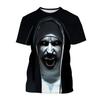Halloween Fashion Ghost Valak Horror Movie Nun 3D Printed T-shirt Men's and Women's Holiday Tops Casual Tops for Children