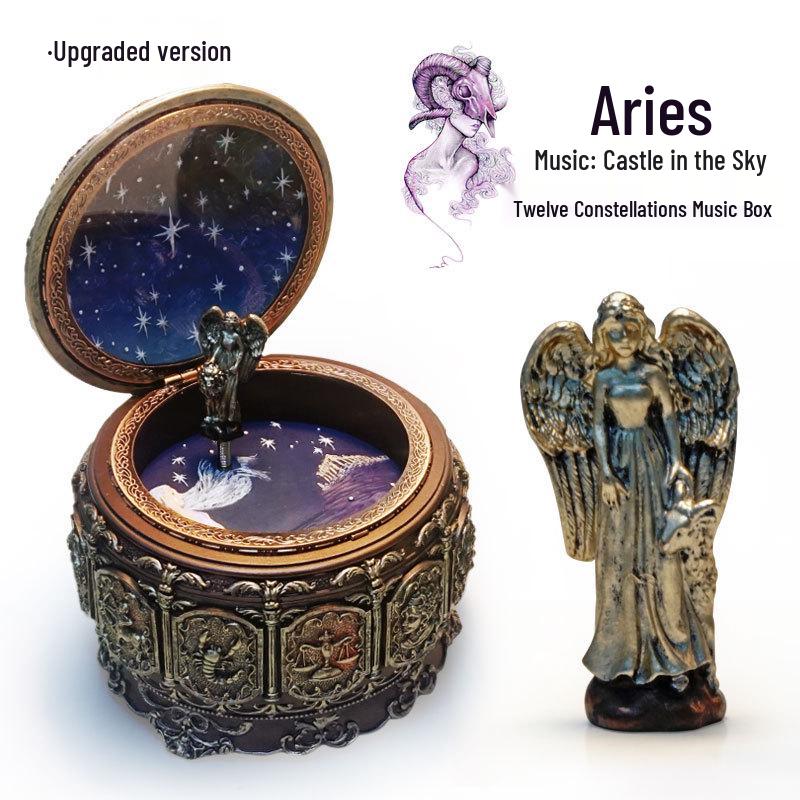 Luminous Rotating DIY Constellation Music Box: Creative Retro Gift for Girls - Perfect for Christmas or Birthdays