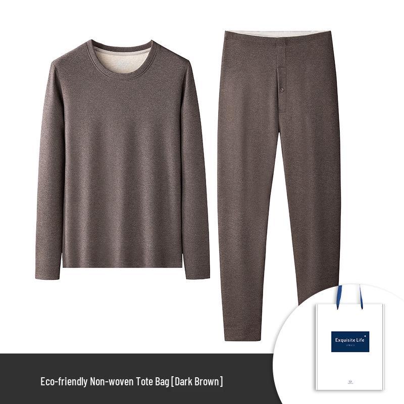 

Очень толстый мужской комплект термобелья из шелка и шерсти с флисовой подкладкой для осени/зимы 3XL темно-коричневого