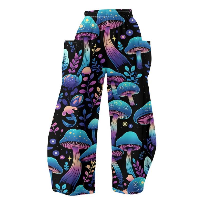 Women's Standard Size Fashion Trendy 3D Printing Oom Print Wide-Leg Pants,Comfortable and Suitable for All Seasons
