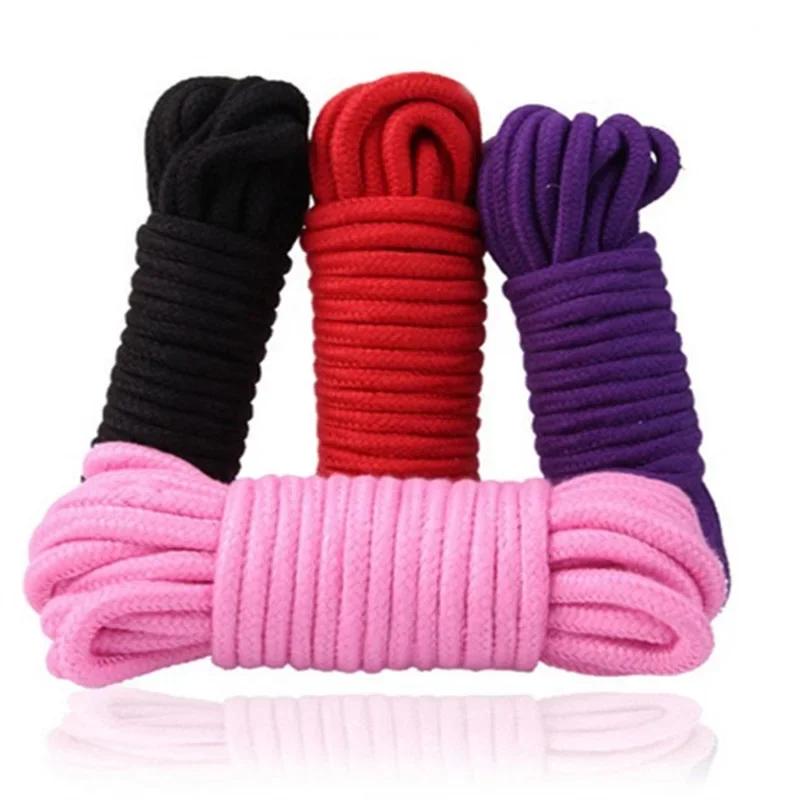 2025 New 10M Sex Slave Bondage Rope Soft Cotton Knitted Rope BDSM Restraint Man Adult Play Bondage Rope Role Play Sex Toy