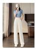 Women's Summer High-Waisted Black Wide-Leg Floor-Length Pants