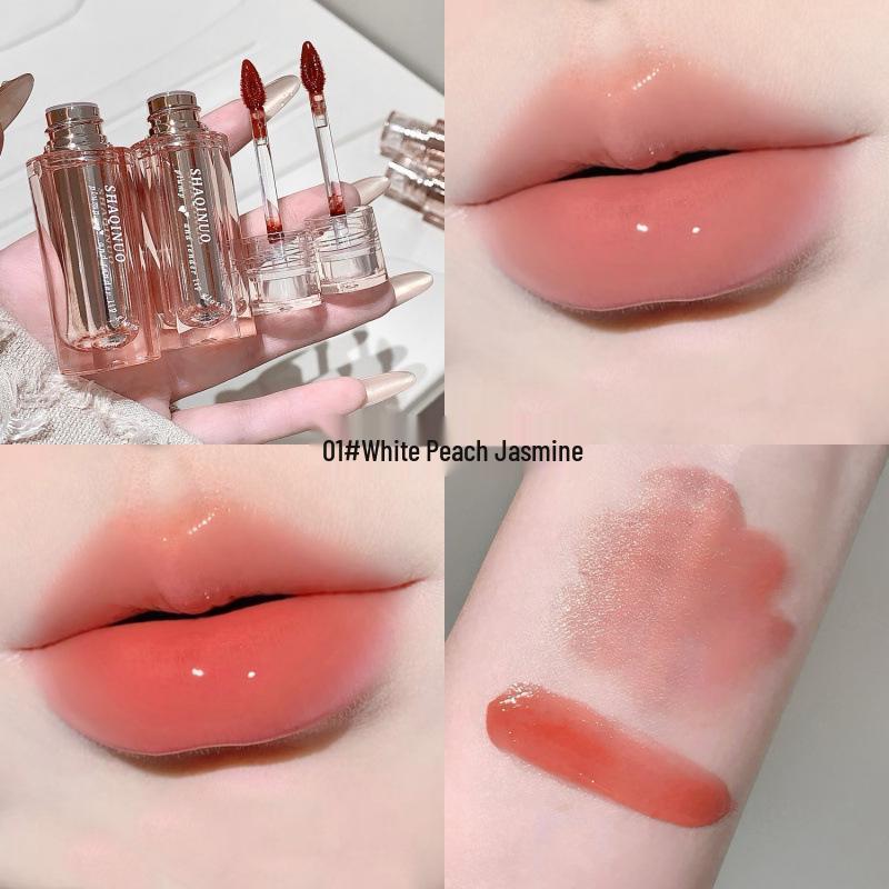 SHAQINUO Ледяной Прозрачный Увлажняющий Увеличивающий Блеск для Губ - Прозрачный Нюдовый Макияж для Водянистого, Легкого и Сияющего Вида.