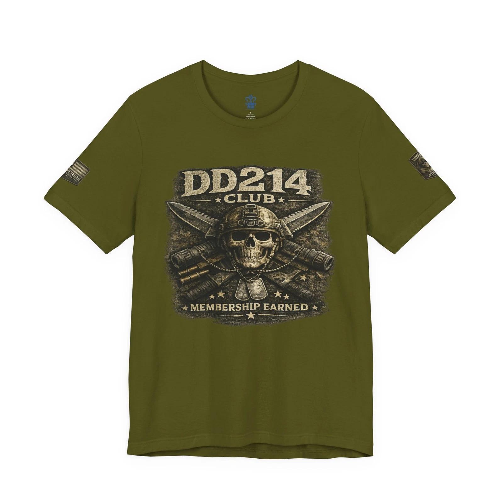 

DD214 Club Retired Military Vets Honorable Discharge T shirt 4 Print Locations S