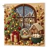 Christmas Home Decoration Faux Pearl Art Kit, DIY Snowman Painting 3D Festive Living Room Accents Xmas Scenes Crafting Project for Adults Beginners,