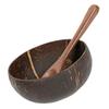 Coconuts Bowl Spoon Set Featurings Unique Natural Pattern for Cold Dishes