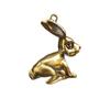 Antiker Messing 3D Tierkreiszeichen Hase Schlüsselanhänger Anhänger
