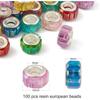 10/25/50 Stück Zufällige Gemischte Farbe Transparent Facettierte Harz Europäische Perlen Großlochperlen für Schmuck Halskette Armband Herstellung