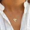 Gold Initial Necklaces for Women - 14k Gold Plated Big Letter Pendant Necklaces for Women Trendy Jewelry Gifts