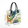  Watercolor Dragon Printed Tote Bag Fashion Casual Large Capacity Handbag for Daily Use