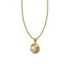 French Retro Titanium Steel 18K Gold-Plated Pendant Necklace with Imitation Pearl