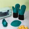 Silicone Heat Insulation Gloves Microwave Oven Anti Scalding Gloves Kitchen High Temperature Resistant Thickened Baking Gloves