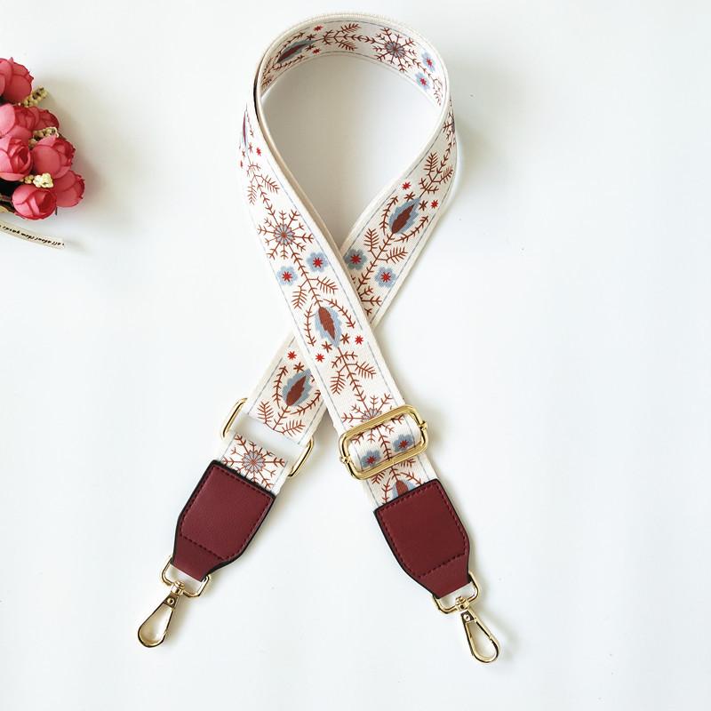 New Luggage Wide Shoulder Strap Fashion Messenger Bag Strap Ethnic Style Contrasting Bag Accessories Versatile Women's Bag Strap