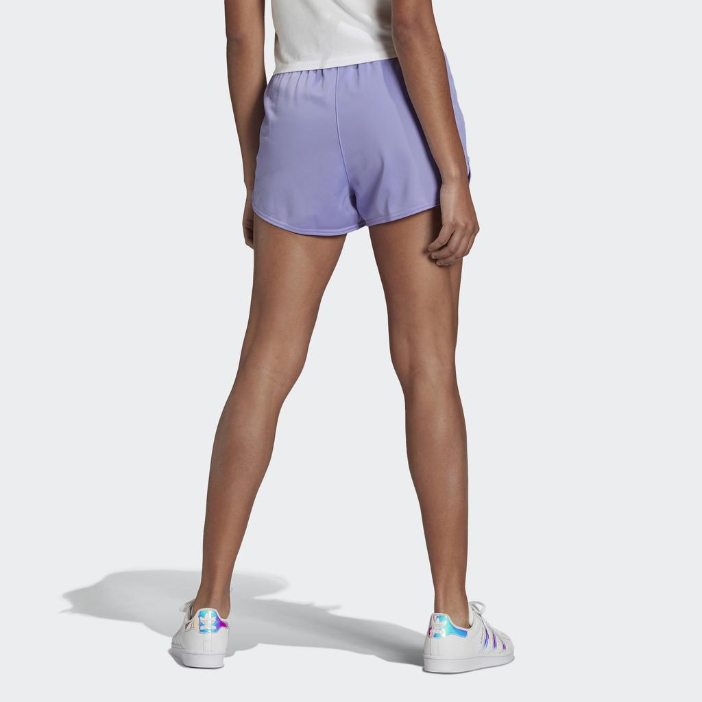 Adidas Originals Trefoil Shorts Embroidered Logo Fitted Sports Shorts Women Shorts Light-Purple H15806