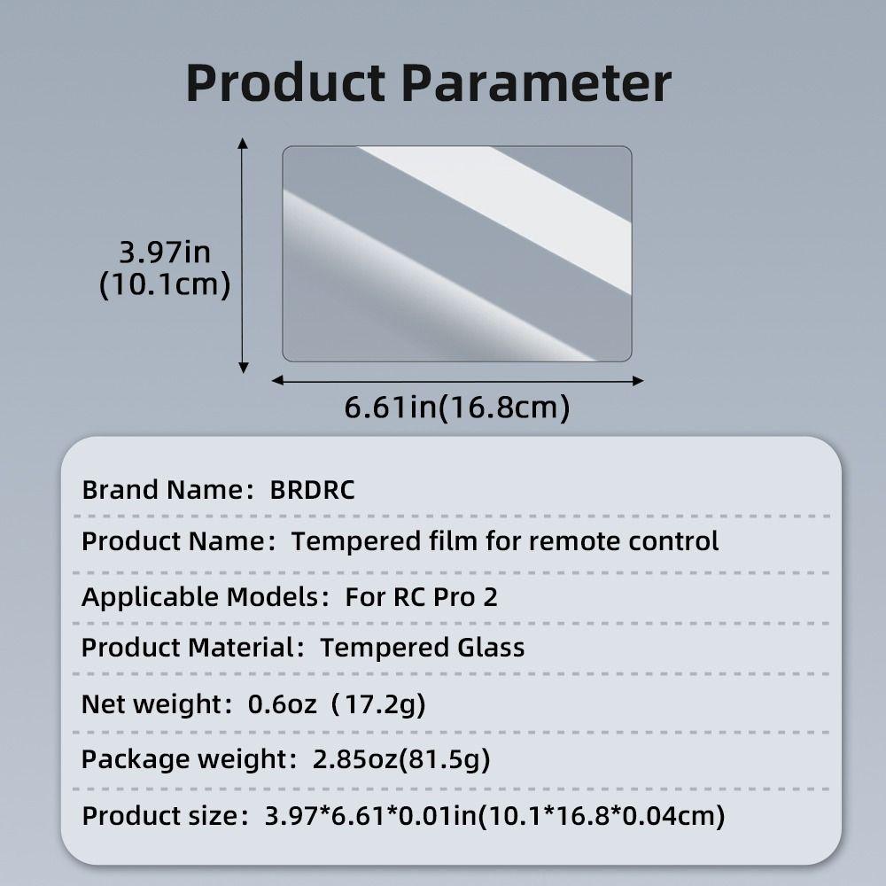 Protective Tempered Glass Films 9H Anti-Scratch Remote Control Screen Protector Ultra-Thin Hard Screen Cover for DJI RC Pro 2