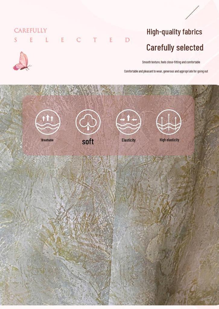 Summer 2026 Elegant Chiffon Dress for Middle-Aged & Elderly Women - New Chinese Style