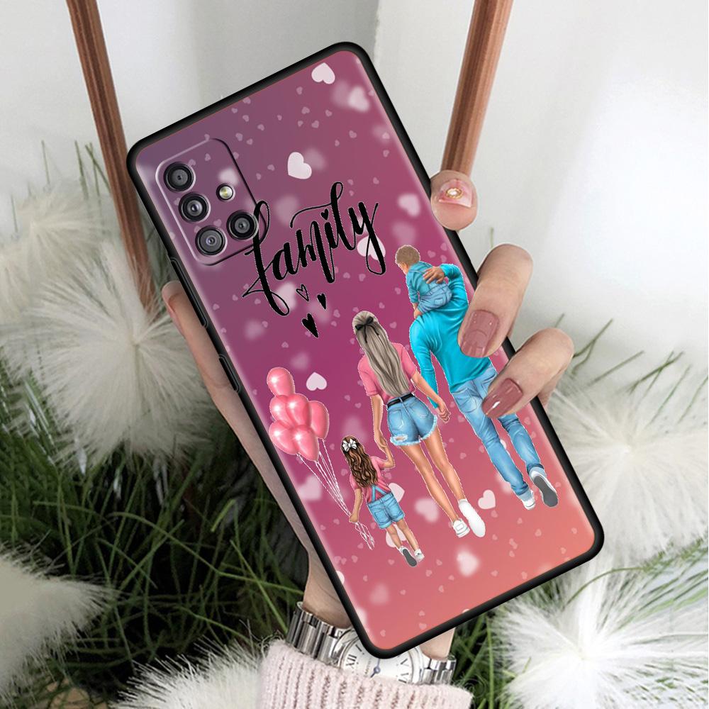 Family Children Boys And Girls Coque For Samsung Galaxy A51 A71 A12 A21s A72 A52 A42 A32 A22 A41 A31 A02s A03s Soft Phone Cases