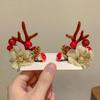 Pinza para el Pelo Colorida Orejas de Ciervo Navideñas Pinza para el Pelo Diadema Diadema de Moda para Niñas Tocado de Halloween Accesorios para el Cabello