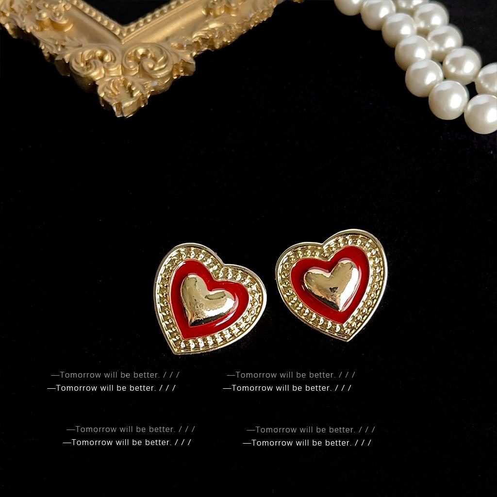 Mid-Century Vintage Stud Earrings: Trendy Literary Style in Light Luxury Fashion
