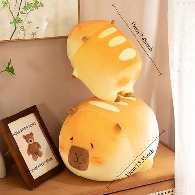 Kawaii Bread Capybara Plush Toy Baking Style Capibara Soft Sleep Pillow Fluffy Cartoon Butter Bread Birthday Gift Bed Car  Decor