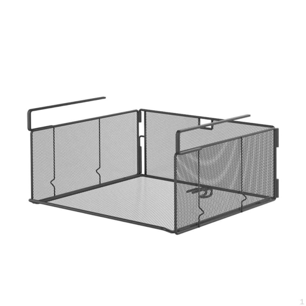 Under Cabinet Shelf Basket Metal Wire Storage Organizer Hanging Baskets for Bookshelf