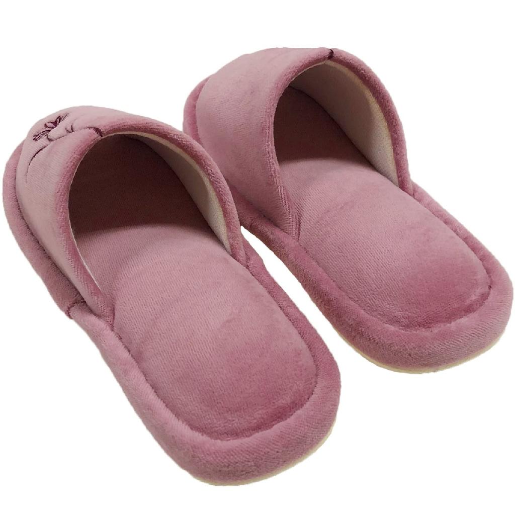 Senko Sway Slippers, One Size Fits All, Pink, Floral Embroidery, Washable, Toilet Slippers, 61663