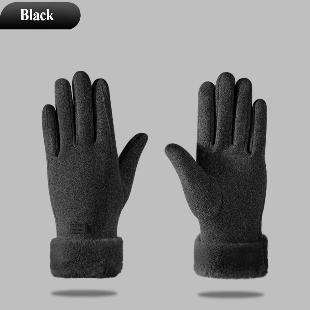 

Теплоаккумулирующие теплые перчатки зимние женские для верховой езды, морозостойкие, от холодного ветра, из махрового хлопка, с сенсорным экраном на указательном пальце чёрный
