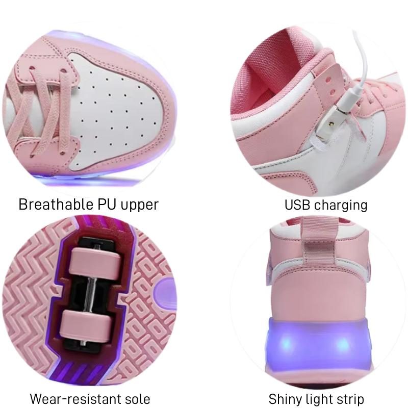 Glowing Led Light roller shoes Skates For Children New Deformation Parkour Teenager Shoes Breathable Mesh Sneakers With Wheels