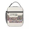 Periodic Table Fire Emblem Insulated Lunch Bag for Women Children Portable Food Boxes Thermal Lunch Box Tote