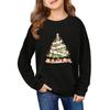 Children's Fashionable Casual Long-sleeved Loose Christmas Print Pullover Sweatshirt