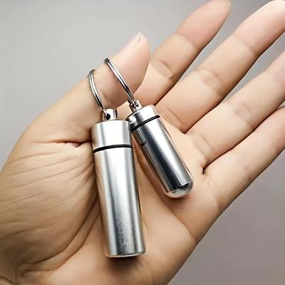 Tragbare wasserdichte Edelstahl-Medizinflasche mit versiegeltem Medizinzylinder und Mini-Pillendose, sicherer Medikamentenorganisator