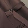 Womens Slim Fit Double-Breasted Blazer With Waist Ties Classic Notched Lapel Brown Wool-Blend Office Jacket 2026