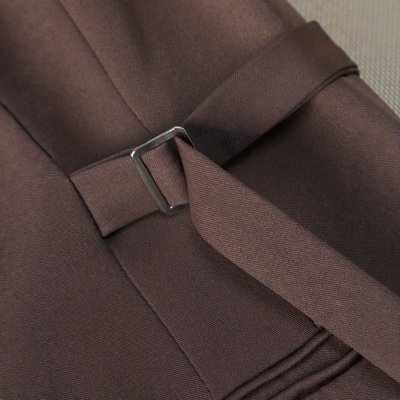 Womens Slim Fit Double-Breasted Blazer With Waist Ties Classic Notched Lapel Brown Wool-Blend Office Jacket 2026