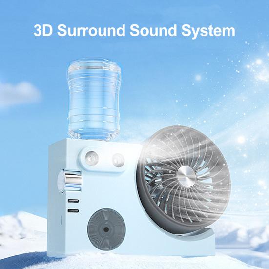 Portable Mist Table Fan Ultra-Quiet Operation Desk Fan with Cooling Mist Spray USB Rechargeable Desk Fan for Office Home Travel Bedroom