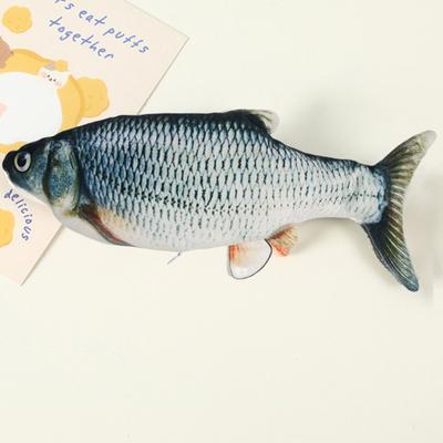 Katzenspielzeug mit zappelndem Fisch und Katzenminze, interaktives automatisches Floppy-Karpfen-Kickspielzeug für Kätzchen, elektrisch, realistischer Wackelfisch aus Plüsch für Hauskatzen und Hunde