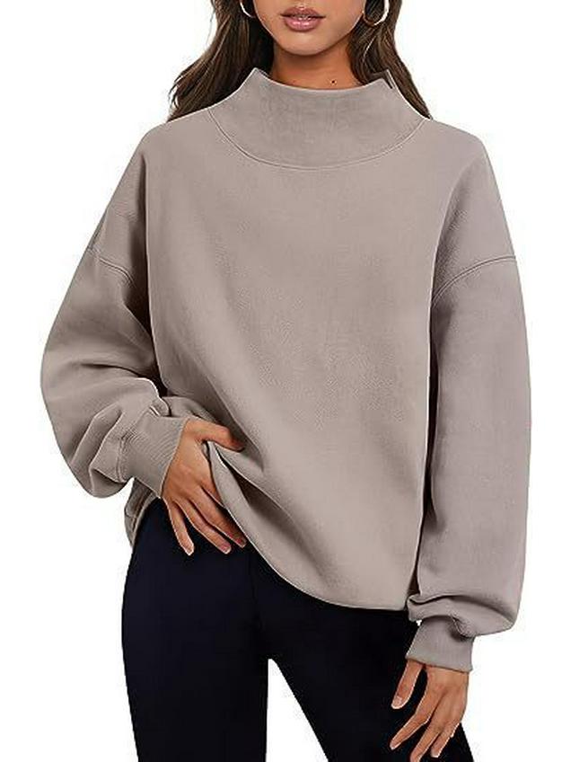 Damska bluza casual z okrągłym dekoltem i długim rękawem na jesień i zimę 2025 w stylu europejskim i amerykańskim