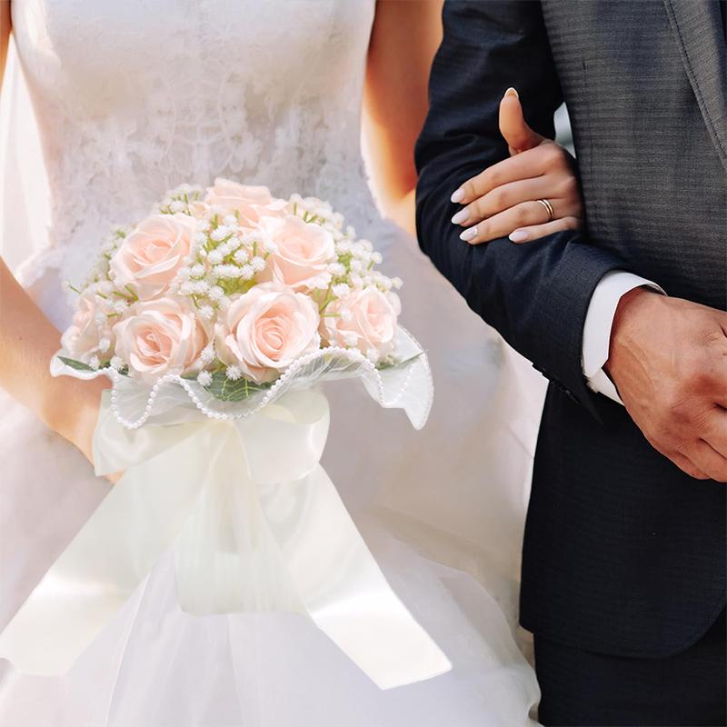 1PC Buquê de Rosas Brancas Artificiais Presentes de Aniversário Detalhe de Renda Adereços de Fotografia de Natal Estilo Boêmio Várias Opções Disponíveis