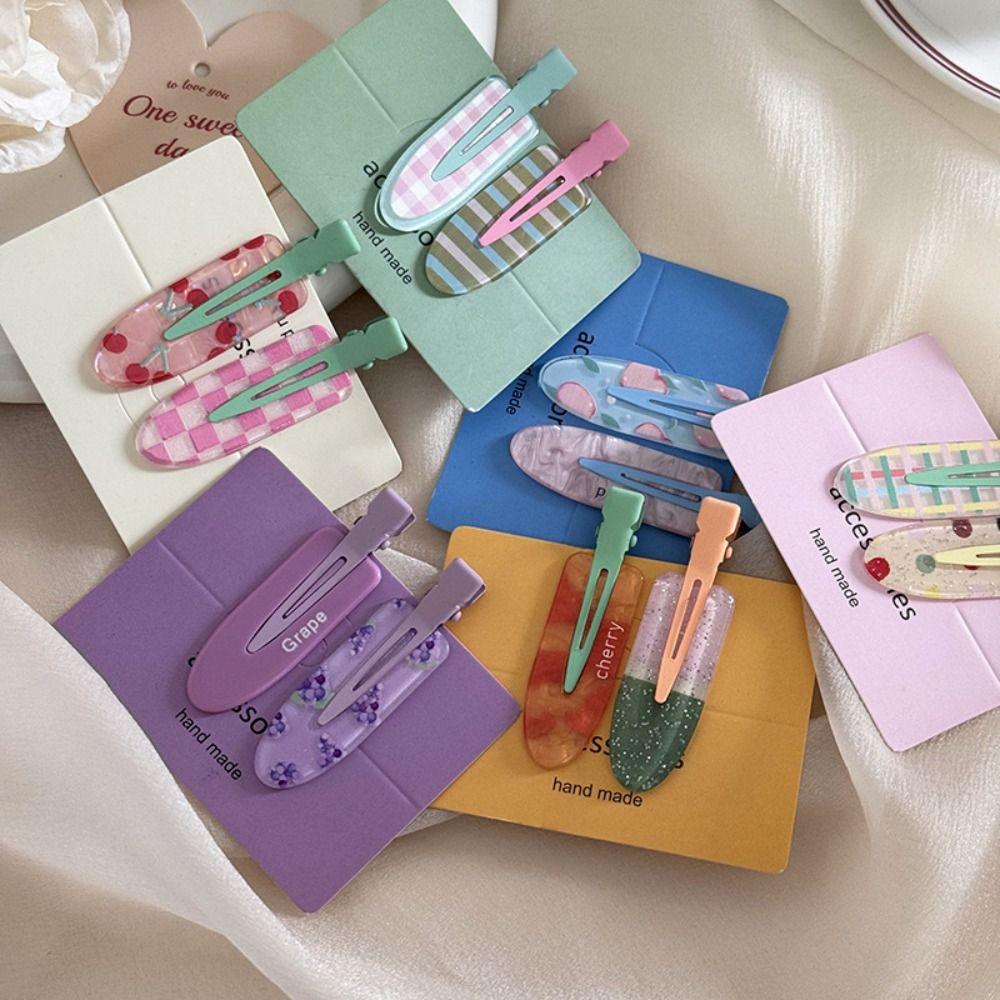 Duckbill Clip Traceless Hairpin Geometry Makeup Hair Clip Simple Fruit Hairpin  Kids